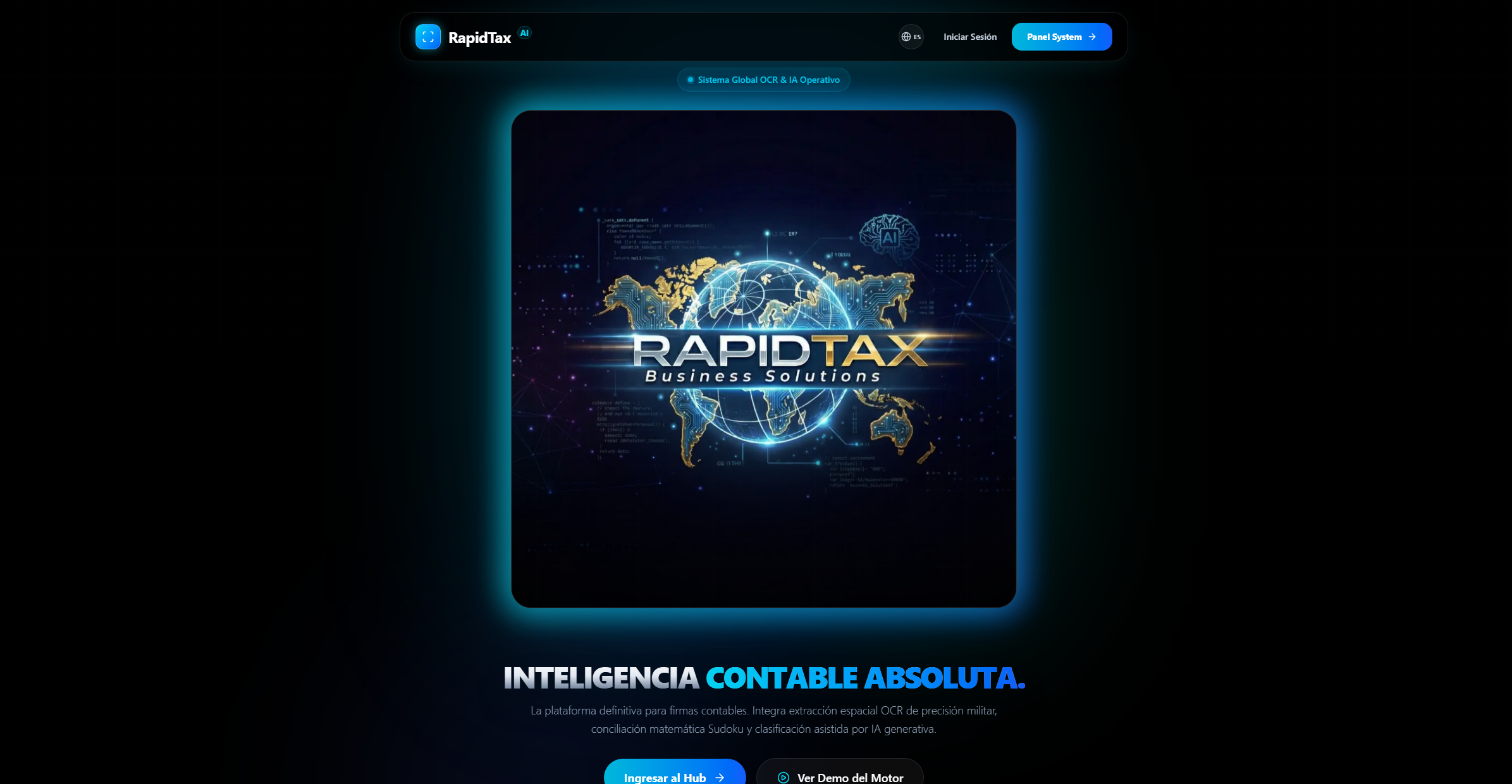 Pantalla de software RAPIDTAX ACCOUNTING